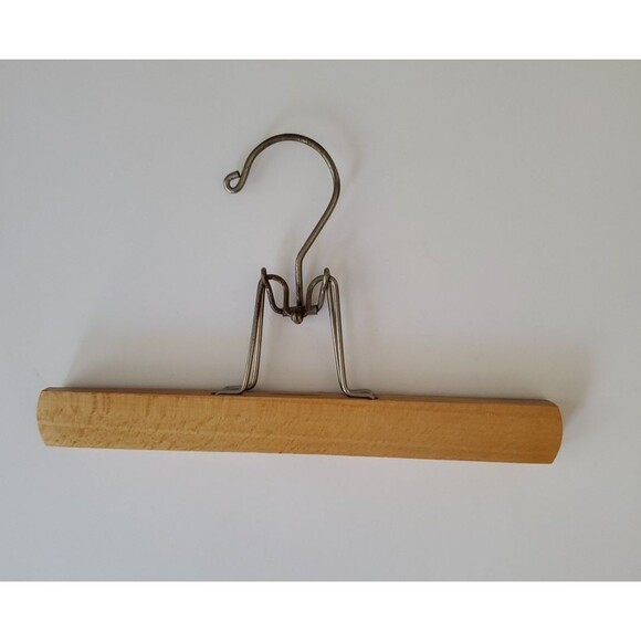 Snapo Vintage Set of 2 Self Openeing Swing Arm Down Wooden Hangers 9 IN 11 IN - Picture 3 of 7